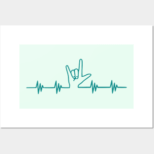 ASL Heartbeat Line Posters and Art